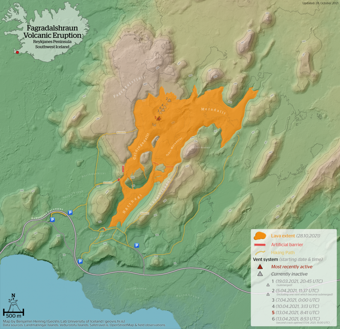 Lava flow map of the 2021 Fagradalshraun volcanic eruption GeoVis Lab